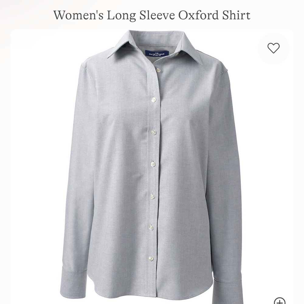 Excellent Condition Women’s Lands’ End Gray Long Sleeve Oxford Shirt